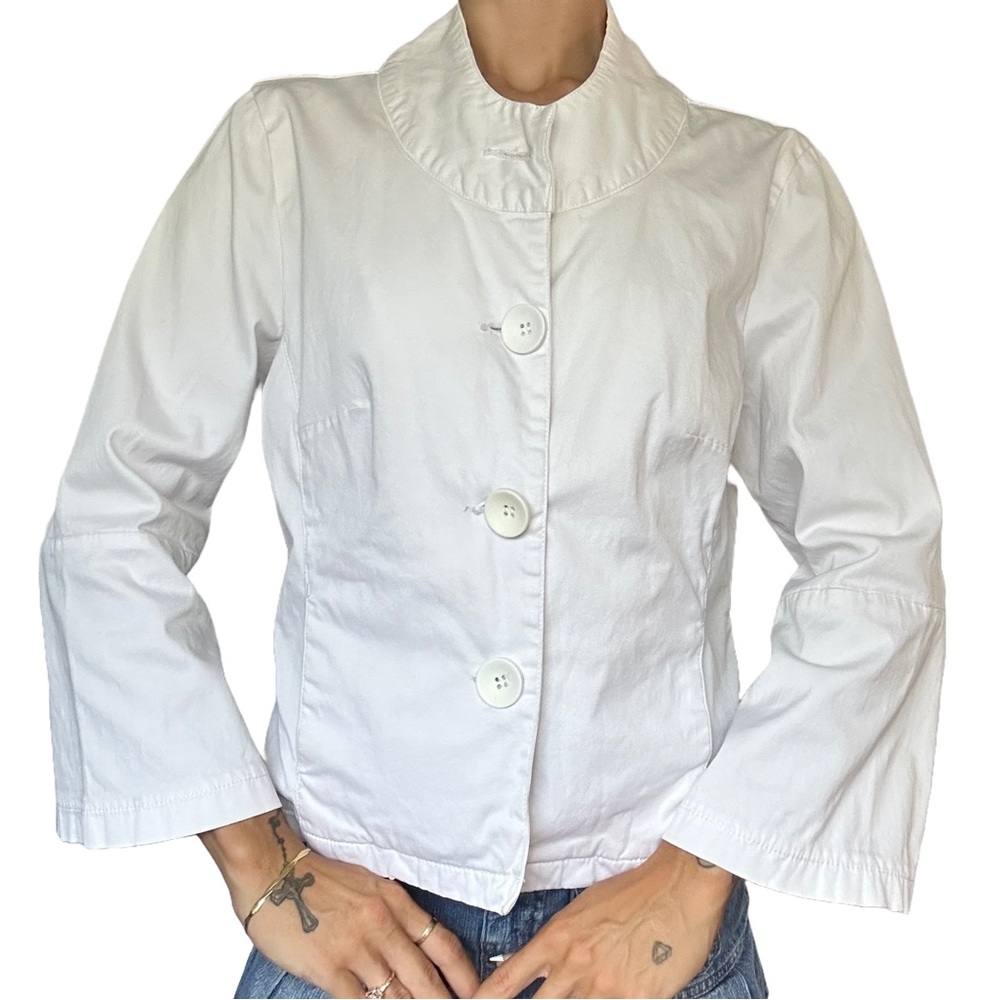 Y2K Bell Sleeve White Jacket